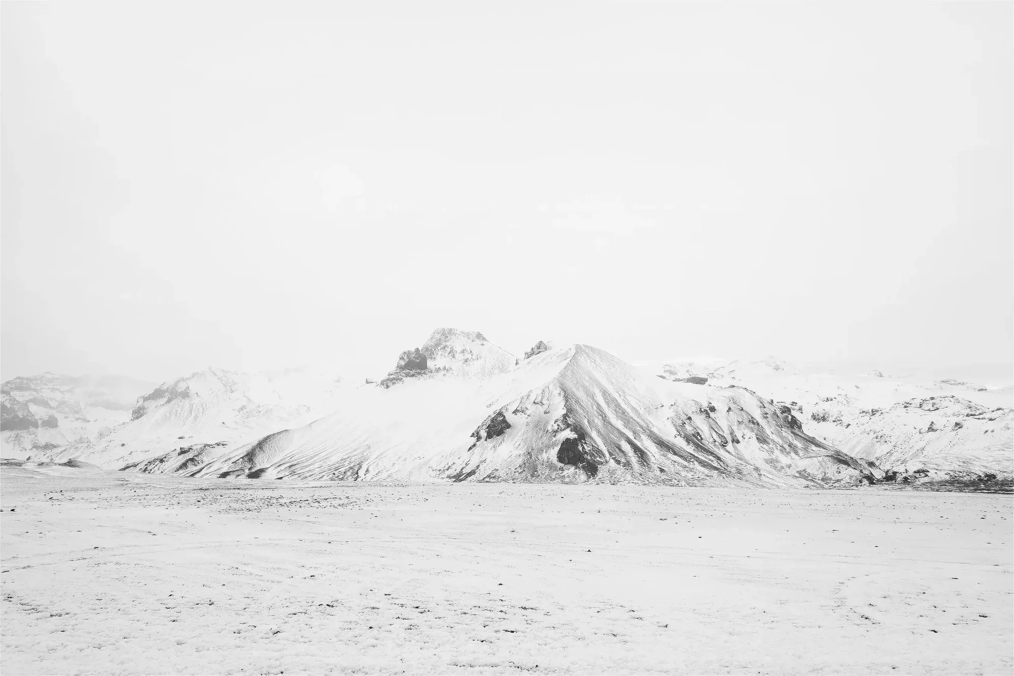 Iceland snowy mountain landscape